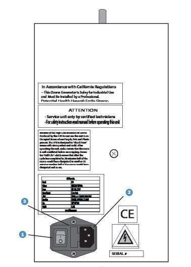 back-of-the-a7k-air-ozone-generator-illustration illustration of back of the A7K Air ozone Generator