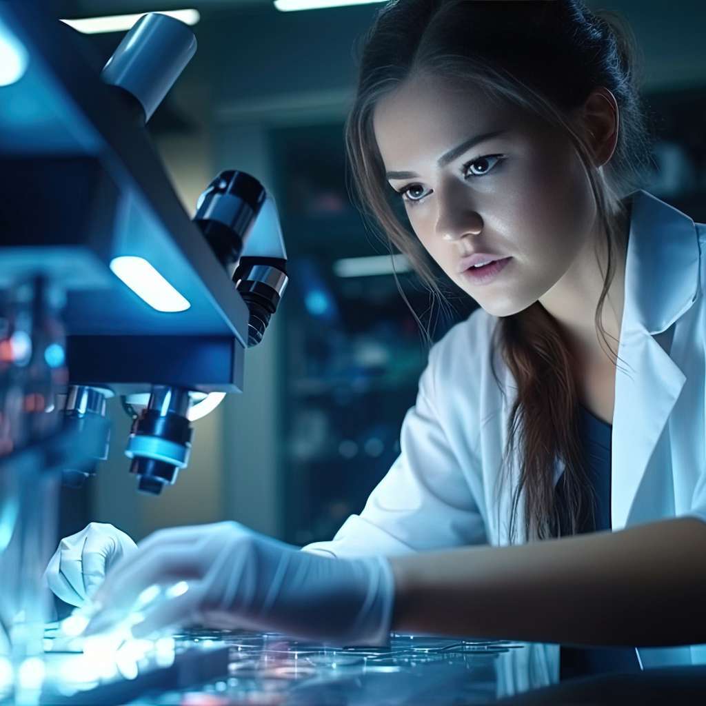 picture of a researcher in a lab experimenting