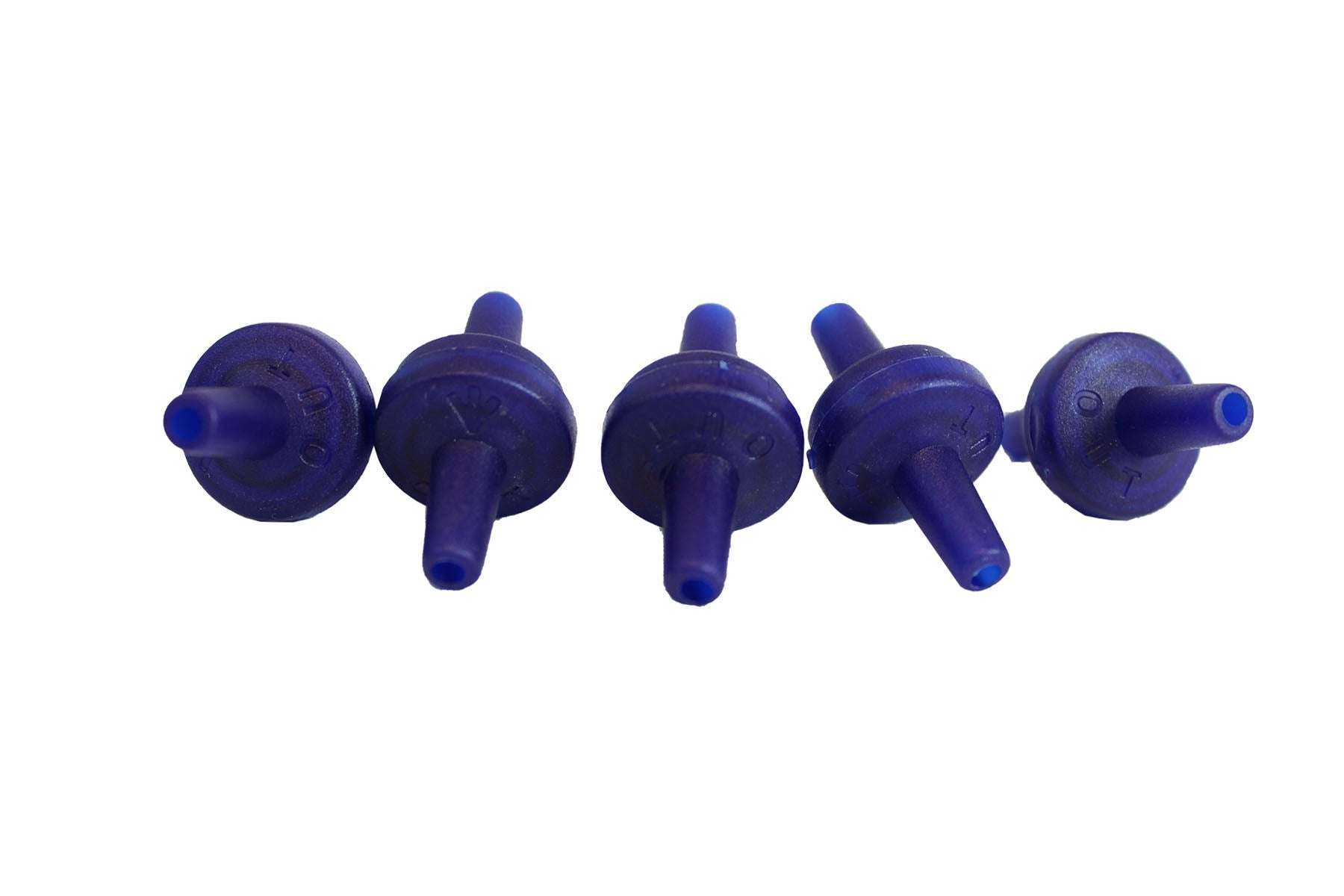 purple 1/4" check valves, 5 count