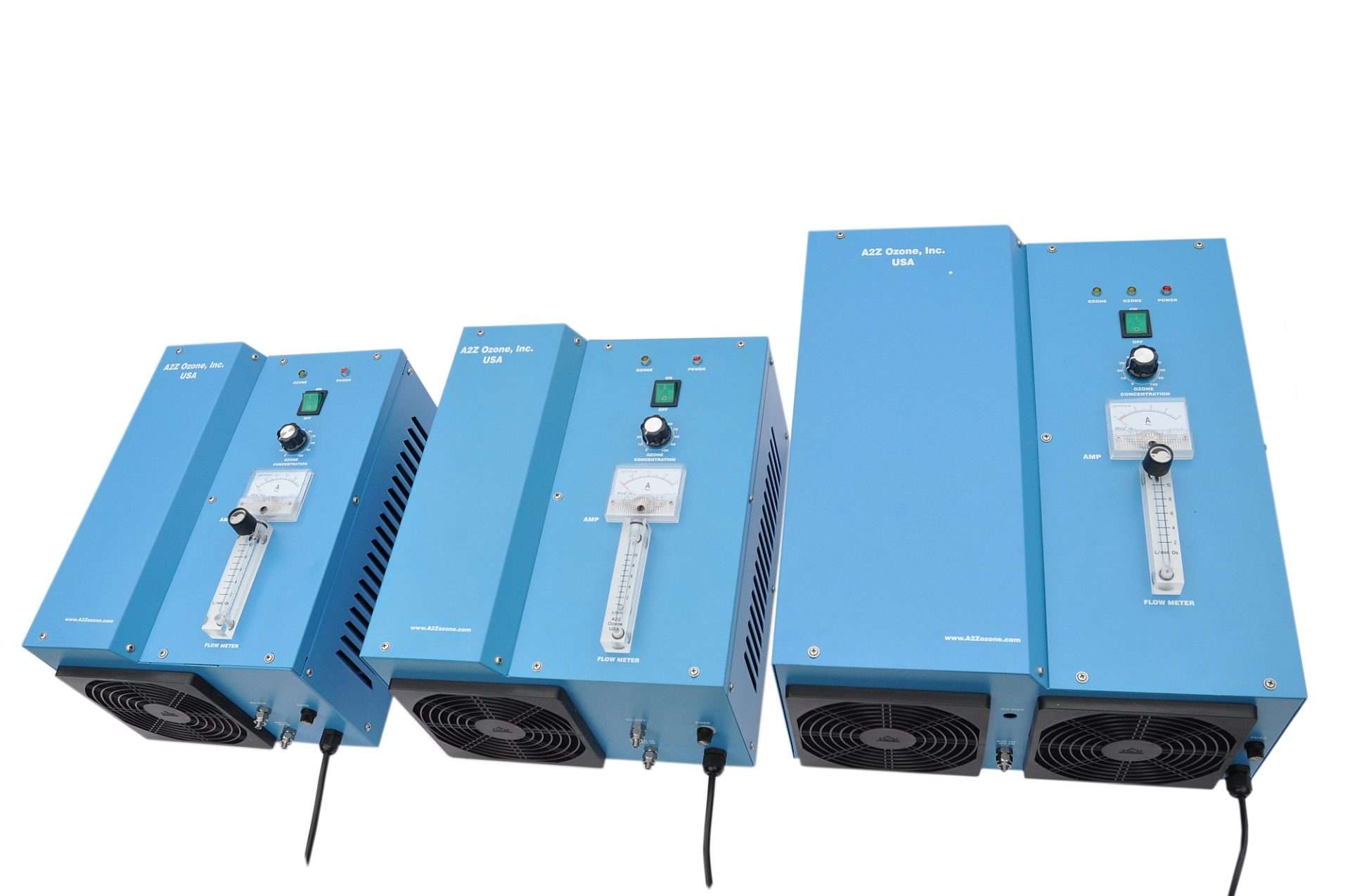 SP-5G, SP-8G, SP-16G Swimming Pool Ozone Generators side by side